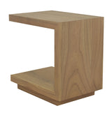 Oscar Solid Mindi Lamp Table (Natural) - Side View