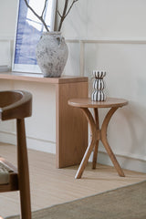 Gatsby Round Side Table - Small (Natural) - Side View