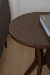 Gatsby Round Side Table - Small (Walnut) - Top-Down View