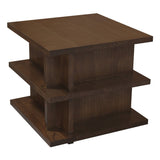 Hudson Oversized Square Side Table (Walnut) - Front View