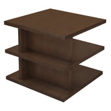 Hudson Oversized Square Side Table (Walnut) - Side View