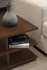 Hudson Oversized Square Side Table (Walnut) - Top-Down View