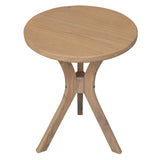 Gatsby Round Side Table - Large (Natural) - Front View