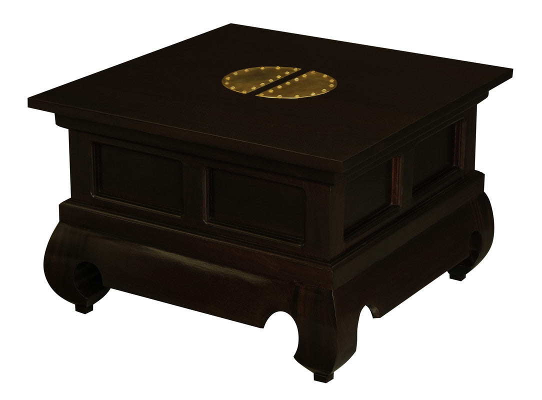 Dynasty Solid Mahogany Timber Lamp Table 60 x 60 cm (Chocolate)