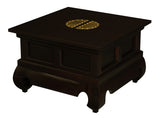 Dynasty Solid Mahogany Timber Lamp Table 60 x 60 cm (Chocolate)