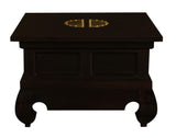 Dynasty Solid Mahogany Timber Lamp Table 60 x 60 cm  (Chocolate) - Side View