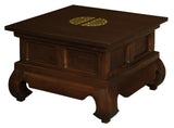 Dynasty Solid Mahogany Timber Lamp Table 60 x 60 cm (Mahogany) - Side View