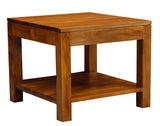 Amsterdam Solid Mahogany Timber Lamp Table 60 x 60 cm (Light Pecan) - Front View