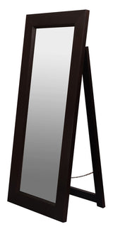Toby Solid Mahogany Timber Standing Mirror (Chocolate) - Front View
