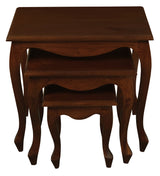 Queen Ann Nest of Table Set of 3 (Mahogany) - Side View