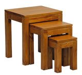 Amsterdam Nest of Table Set of 3 (Light Pecan) - Front View