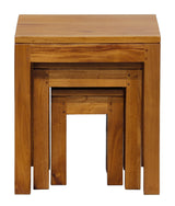Amsterdam Nest of Table Set of 3 (Light Pecan) - Side View