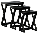 Manhattan Nest of Tables - Set of 3 (Black) - Front View