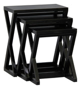 Manhattan Nest of Tables - Set of 3 (Black) - Side View