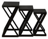 Manhattan Nest of Tables - Set of 3 (Chocolate) - Side View