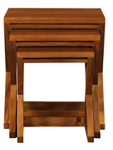 Manhattan Nest of Tables - Set of 3 (Light Pecan) - Front View