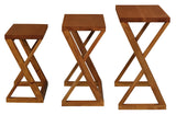 Manhattan Nest of Tables - Set of 3 (Light Pecan) - Side View