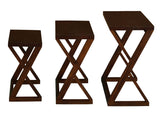 Manhattan Nest of Tables - Set of 3 (Mahogany) - Side View