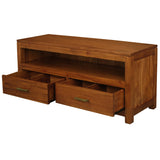 Paris 2 Drawer Entertainment Unit (Light Pecan) - Front View