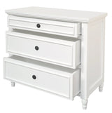 Beau 3 Drawer Solid White Cedar Turn Leg Dresser (White) - Top-Down View