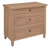 Beau 3 Drawer Solid White Cedar Turn Leg Dresser (Natural) - Front View