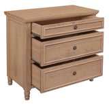 Beau 3 Drawer Solid White Cedar Turn Leg Dresser (Natural) - Side View