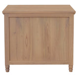 Beau 3 Drawer Solid White Cedar Turn Leg Dresser (Natural) - Top-Down View