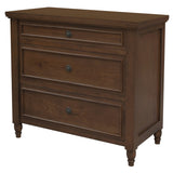 Beau 3 Drawer Solid White Cedar Turn Leg Dresser (Walnut) - Front View