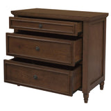 Beau 3 Drawer Solid White Cedar Turn Leg Dresser (Walnut) - Side View