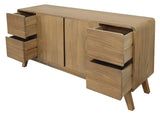 Providence 2 Door 4 Drawer Sideboard (Natural) - Side View