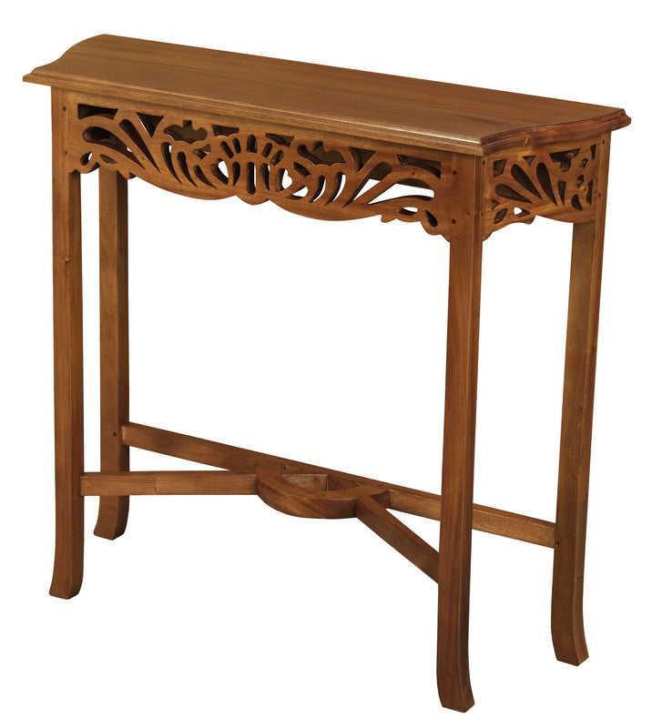 Jepara Carved Sofa Table (Light Pecan)