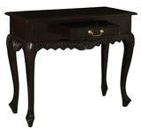Jepara 1 Drawer Carved Sofa/Hall Table (Chocolate) - Front View