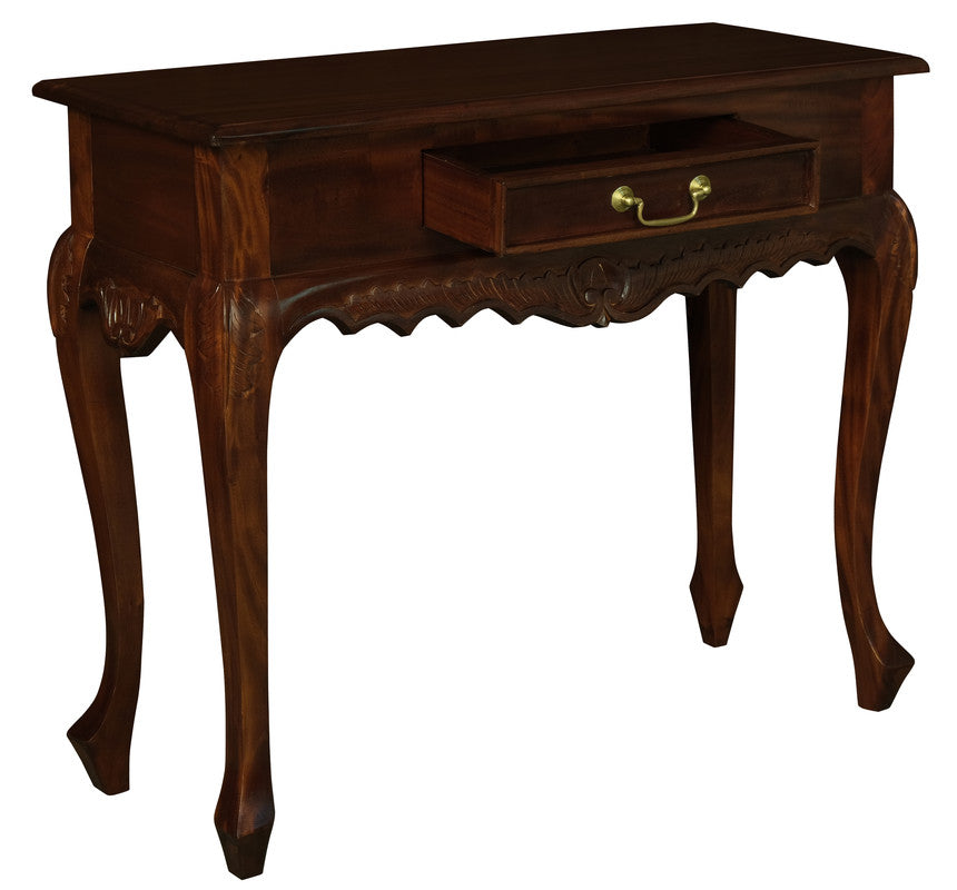 Jepara 1 Drawer Carved Sofa/Hall Table (Mahogany)