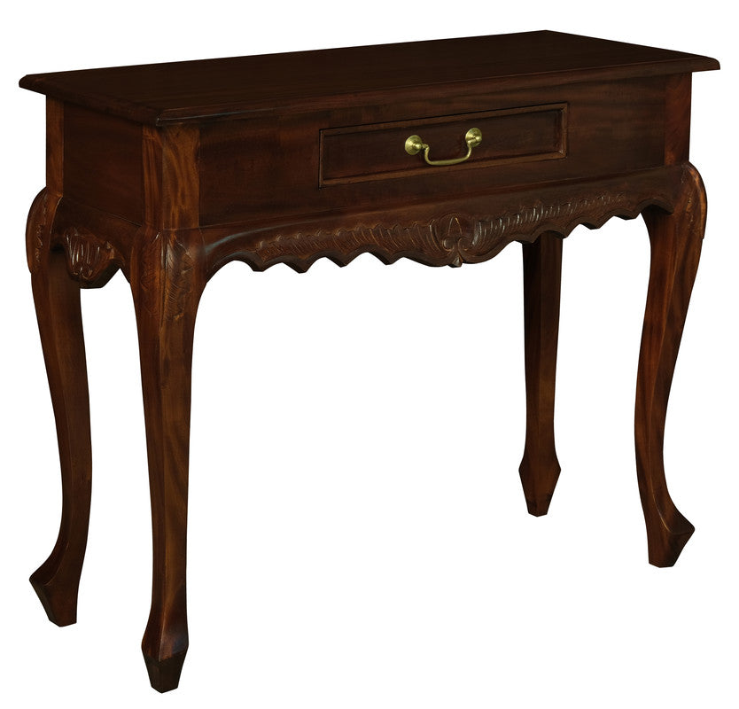 Jepara 1 Drawer Carved Sofa/Hall Table (Mahogany)
