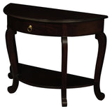 Emilie Cabriole Leg 1 Drawer Half Round Entry Table - Chocolate - Side View