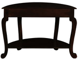 Emilie Cabriole Leg 1 Drawer Half Round Entry Table - Chocolate - 45-Degree Angle