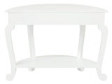 Emilie Cabriole Leg 1 Drawer Half Round Entry Table - White