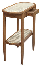 Kelly 1 Drawer Hall Table (Almond) - Side View