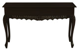 Seine 2 Drawer Carved Sofa Table (Chocolate) - Front View
