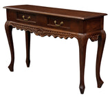 Seine 2 Drawer Carved Sofa Table (Mahogany) - Front View