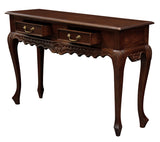 Seine 2 Drawer Carved Sofa Table (Mahogany) - Side View