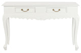 Seine 2 Drawer Carved Sofa Table (White)