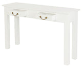 2 Drawer Straight Leg Sofa/Hall Table (White) - Front View