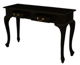 Queen Ann 2 Drawer Sofa Table (Chocolate) - Front View