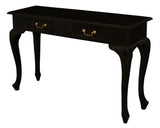 Queen Ann 2 Drawer Sofa Table (Chocolate) - Side View