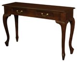 Queen Ann 2 Drawer Sofa Table (Mahogany) - Front View