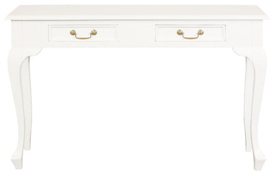 Queen Ann 2 Drawer Sofa Table (White)