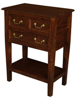Tasmania 3 Drawer Sofa Table - Mahogany - Side View
