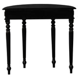Huntley Turn Leg Half Round Sofa Table  (Black) - Front View