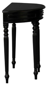 Huntley Turn Leg Half Round Sofa Table  (Black) - Side View